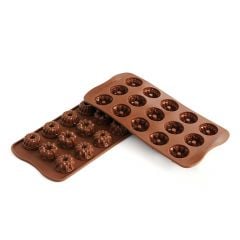 Silicone mould for chocolate ø28.5 h-15mm 15x6.5ml FANTASIA