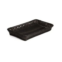 Basket with s/s wire 17.6x16.2cm h-6.5cm black/brown