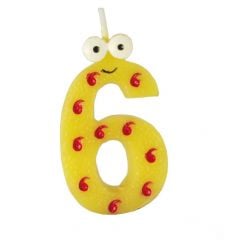 Jubilee candle-numeral 6 h-9cm yellow