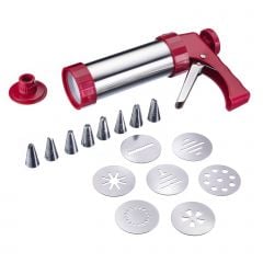 Cookie press and piping gun with nozzles s/s 250ml