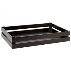 Wooden box suitable for GN 1/1 acacia wood 55.5x35cm h-10.5cm black