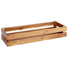 Wooden box suitable for GN 2/4 acacia wood 55.5x18.5cm h-10.5cm