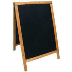 Duplo pavement chalkboard SECURIT with lacquered teak finish 55x85cm