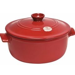 Pot with cover 28cm h-18cm 5.3L, red
