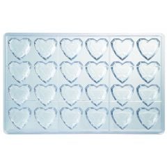 Polycarbonate mold for pralines 33x33 h-15mm 24x10g DIAMOND HEART