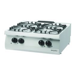 Gas stove surface with four burners