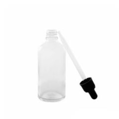 Glass bottle with pipette 100ml transparent