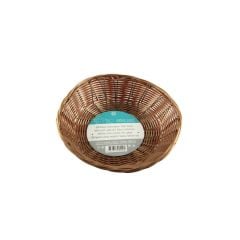 Basket round plastic ø25cm h-6cm dark brown