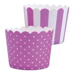 Cupcake liner ø 5/6cm h-4.5cm 12pcs  violet/white Mini