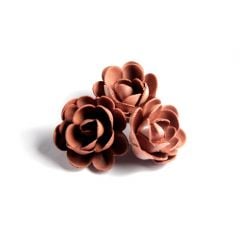 Waffle decoration Brown large rose 45mm