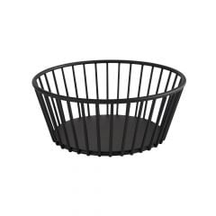 Basket for bread or fruits met. Ø17cm h-7cm black