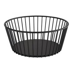 Basket for bread of fruits met. ø20cm h-8.5cm black