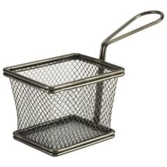 Basket for french fries metal 10x8x7.5cm black