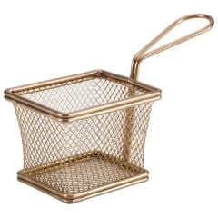 Basket for french fries metal 10x8x7.5cm copper