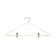 Hanger metal BODYFORM 42cm white with clips rubber coated