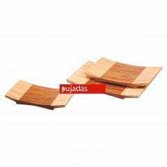 Cutting board for sushi serving 24x15cm h-3cm curved bamboo