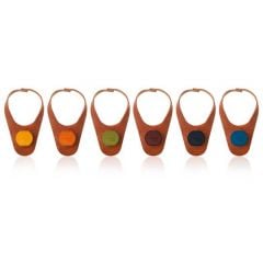 Beer bottle corks silicone - markers leather 2in1 set. 6pcs