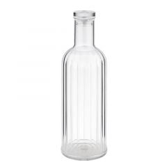 Bottle STRIPES transparent 1L ø9cm h-28.5cm with silicone lid