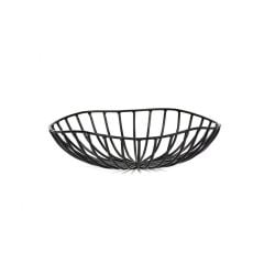 Basket ø 20cm, h-6cm, black, steel