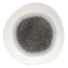 Organic round plate ø 28.6cm RAKU black