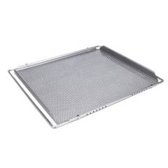 Baking tray with special perforation metal silver 40 x 35 cm