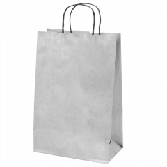 Paper bag for 2 wine bottles 18x10x39cm silver kraft [250]