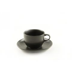 Cup MATT BLACK 230ml with saucer ø 15cm