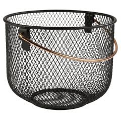 Basket ø21cm h-16.5cm metal, black
