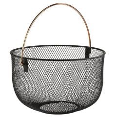 Basket ø30cm h-19cm metal, black