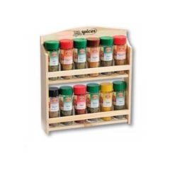 Spice-rack, pine-wood Size: 28 x 6 cm, High: 32 cm lacquered