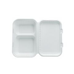 Lunch box BIO 25x16.5x4.5/6.1cm, 2com, 50pcs sugarcane bagasse