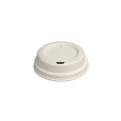 White lids for paper cups ø90mm bagasse 50 pcs