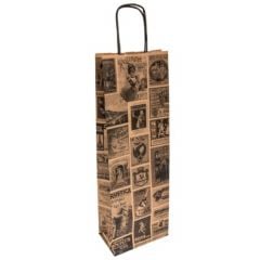 Paper bag for wine 14x8x40cm gold  kraft[250]