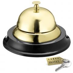 Table bell ø 12cm, h-7.5cm, NOBEL, golden