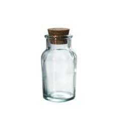 Jar with cork BOTE REDONDO h-11cm, ø5cm, 90ml, clear glass