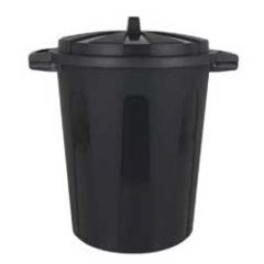 Dustbin with lid 100L PP ø69cm h-57cm black