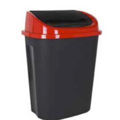Dustbin with lid 50L PP 43x30cm h-58cm black