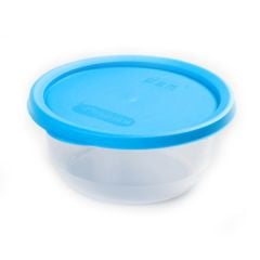 Hermetic container with blue lid ø11cm 300ml PP