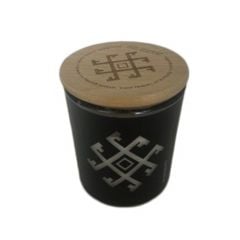 Candle in glass h-8cm UGUNSKRUSTS with fresh aroma 4%, black matt