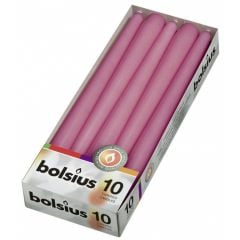 Candles h-24.5cm, 10pcs, tapered pink