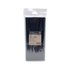Paper drinking straws black ø8mm h-25cm 50pcs