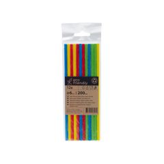 Paper drinking straws colorful MIX ø6mm h-20cm 12pcs