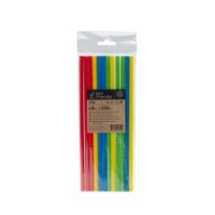 Paper drinking straws colorful MIX ø8mm h-25cm 12pcs