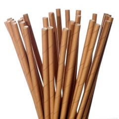 Paper straws ø6mm h-20cm 250pcs brown