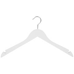 Wooden hanger 41 cm with white lacquering with skirt notches