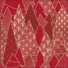 Napkin 33 Luxury Trees Red FSC Mix