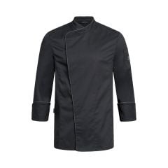 Mens Chef Jacket Black With Anthracite Piping Regular Fit size XXL