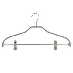 Metal hanger with clips SILHOUETTE 41cm grey with rubber coating