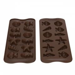 SCG059 3D - SILICONE MOULD N.12 FRITURE?35X32 H16 MM Brown