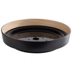 Bowl with drip tray FRIDA ø25.5cm black/cream
